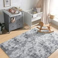 thumbnail image 2 of TWINNIS Abstract Shag Rug For Bedroom,Dyeing Fluffy Carpets for Kids,4'x6',Gray, 2 of 7