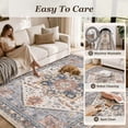 thumbnail image 6 of SIXHOME 8'x10' Eastern Classic Area Rug Washable Distressed Carpet Vintage Medallion Rugs for Living Room Bedroom Kitchen Dining Room Retro Neutral Home Decor Blue, 6 of 6