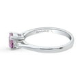 thumbnail image 3 of BERRICLE Sterling Silver 3-Stone Purple Round Cut Cubic Zirconia CZ Fashion Anniversary Ring for Women, Rhodium Plated 0.8 Carat Size 5.5, 3 of 9