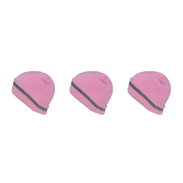 crativent Skull Caps for Men Reflective Liner Winter Beanie Thermal Multifunction Windproof Coldness for Protection Cycling Skiing Pink 3Set