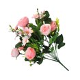 thumbnail image 4 of 10-branch Artificial Rose Bouquet Simulation Floral Decor Wedding Party Cloth Fake Flower, Light Pink, 4 of 7
