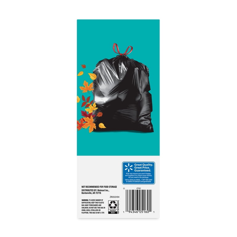Great Value 39 Gal Drawstring Lawn & Leaf Trash Bags, 20 Count photo 7