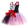 thumbnail image 3 of Vestido tutú Evil Madame Cruella para niñas, disfraz de fiesta de Halloween, disfraz de dálmatas, vestidos Kuila de bruja blanca y negra, ropa para niños, 3 of 5