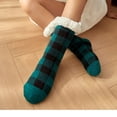 thumbnail image 2 of Penkiiy Womens Fuzzy Socks Winter Slipper Socks Non-Slip Grip Socks Warm Fleece Socks Non Skid Socks Soft Fluffy Socks Leg Warmers for Women Green, 2 of 5