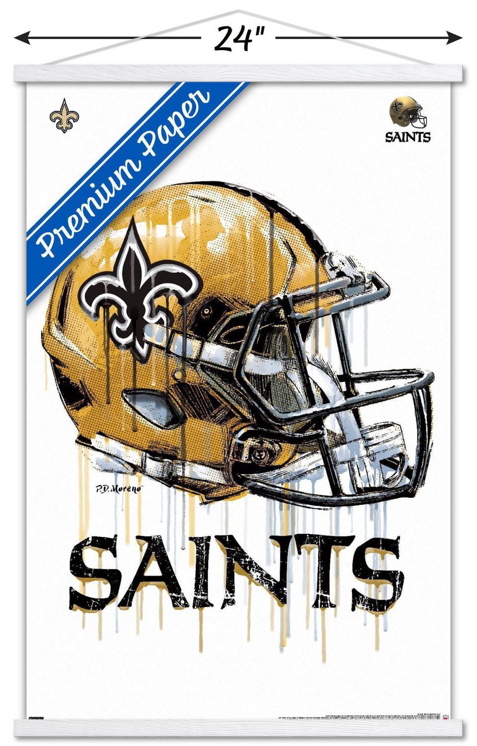 NFL New Orleans Saints - Drip Helmet 20 Wall Poster, 22.375" x 34"