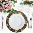 thumbnail image 4 of Ryvnso Gold Tropical Leaves Round Plate Mats Dining Table Placemat Set of 4 for Holiday Decoration, 4 of 7