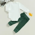 thumbnail image 5 of Kogui Boy Baby Clothes Newborn Baby Boy Fall Outfit Romper Long Sleeve Solid Bodysuit Jumpsuit Bodysuit Elastic Waist Pants Infant Clothes 0 3 6 9 12 18 24 Months 2T 3T (Dark Green,18-24 Months), 5 of 5