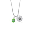 thumbnail image 2 of Delight Jewelry Lime Green Easter Egg with Color Crystal Band Silvertone Script Initial Disc - O - Charm Necklace, 20"+3", 2 of 4