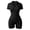 Black, variant on Women's Ribbed V-Neck Button Closure Short Sleeves Tummy Control Bodysuit Mini Polo Jumpsuit Elastic Summer Autumn(Purple,M)