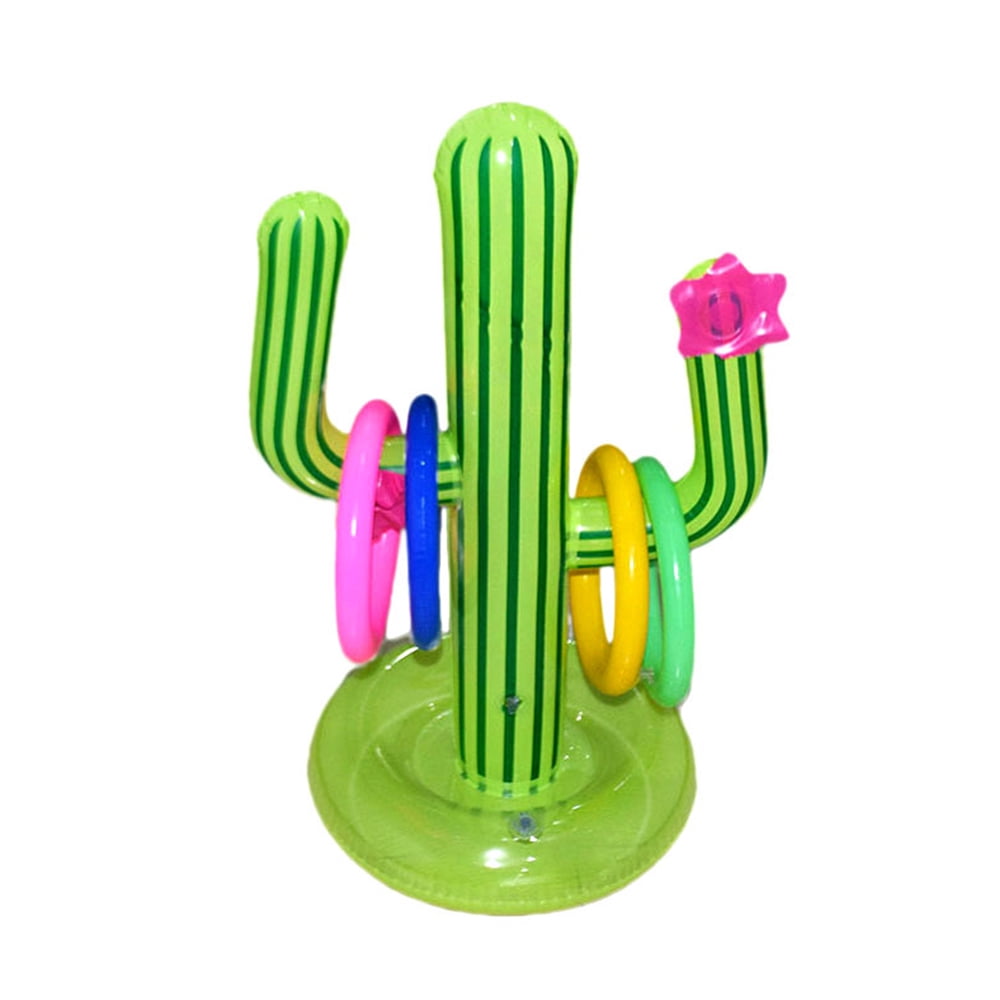 Inflatable Cactus Ring Target Toss Floating Ring Game Swimming Pool Toys 