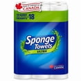 thumbnail image 1 of SpongeTowels Essuie-Tout Ultra, Résistance Double Face, 12 = 18 Rouleaux Réguliers, 1 of 3