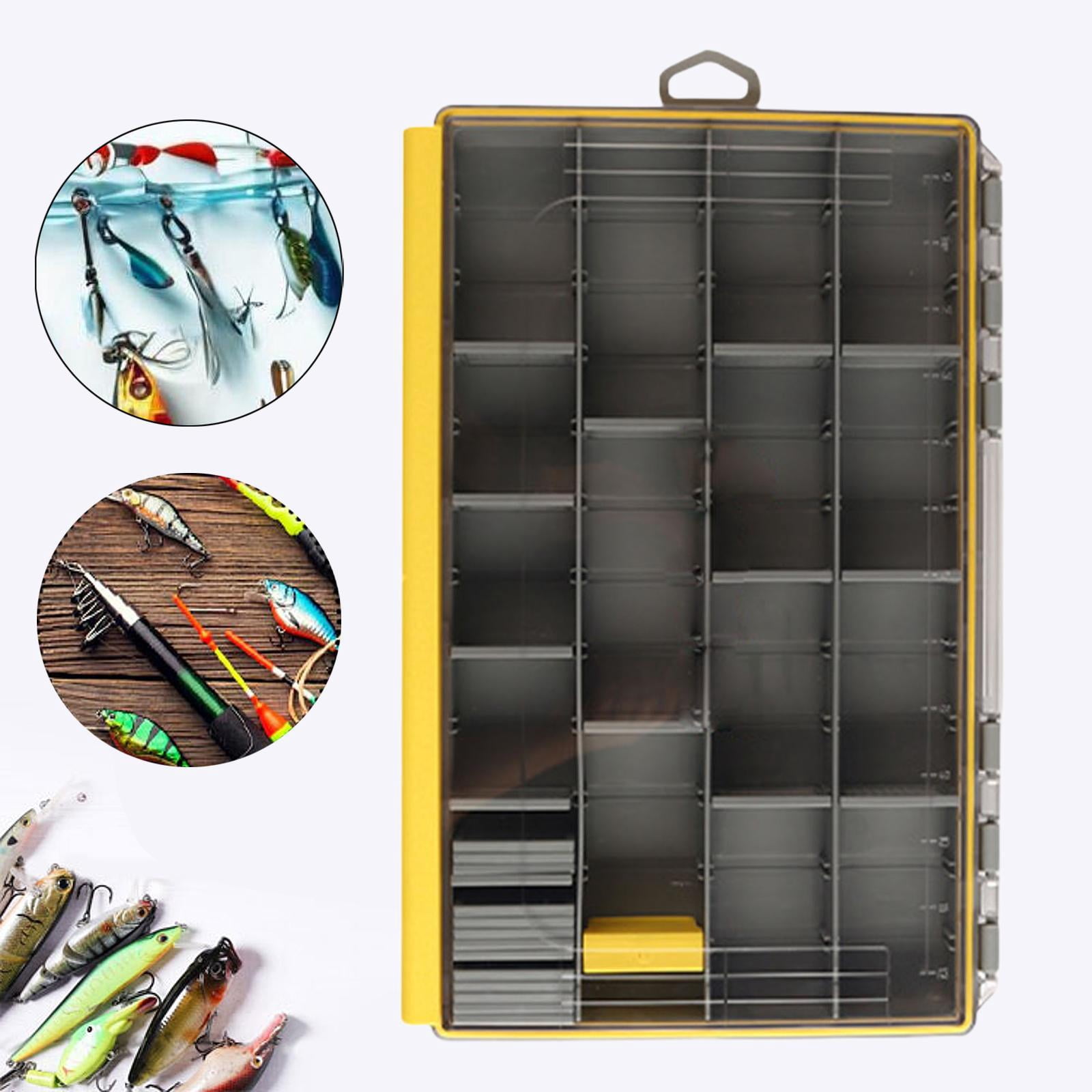Wswqop Fishing Tackle Box Lightweight Multi Grids Lure Box Convenient Storage Container 27.5x18x4.5cm