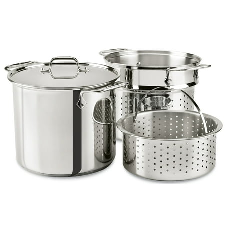 All-Clad E9078064 Stainless Steel Multicooker with Perforated Steel Insert and Steamer Basket, 8 