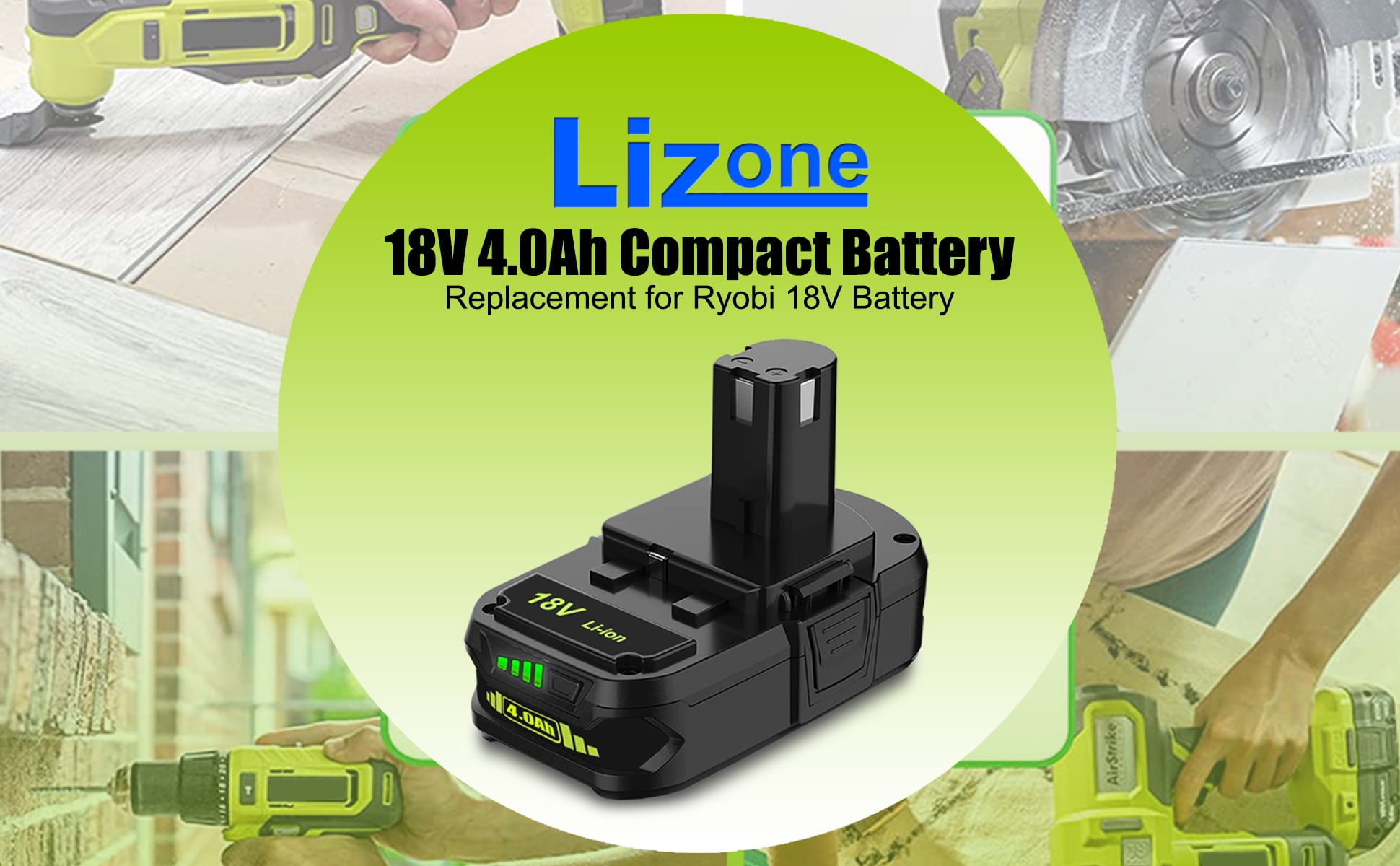 4.0Ah P190 P191 18V Lithium ion Battery Replacement for Ryobi 18V One+ Battery 18V 3.0Ah 54Wh P191 2.0Ah 36Wh P190 P161 PBP003 PBP006 1.5Ah 27Wh P189 PBP002 18 Volts One+ Compact Battery