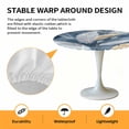 thumbnail image 6 of Abstract White Feathers Elastic Fitted Round Table Cover Blue Modern Art Waterproof Outdoor Tablecloth for Holiday Party, Picnic, Patio & Dining Fits Tables Up to 55"-60", 6 of 8