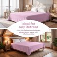 thumbnail image 3 of REGALWOVEN Microfiber Bed Sheet, Breathable Flat Sheet,  Bedding for Bedroom Light Pink 96x106in, 3 of 5
