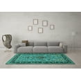 thumbnail image 3 of Ahgly Company Indoor Round Persian Turquoise Blue Traditional Area Rugs, 5' Round, 3 of 4