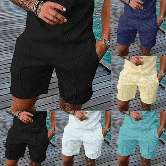 AXXD Shorts Men Clearance Summer Cotton Elastic Drawstring Color Sports Pocket Shorts Father's Day Gift