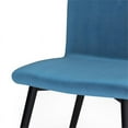 thumbnail image 3 of Baylor Chaise de Salle à Manger Mid-Century Modern (Ensemble de 2) en Velours Bleu, 3 of 8