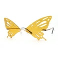thumbnail image 3 of Rimless Butterfly Wing Unique Party Shade Sunglasses Gold Yellow, 3 of 4