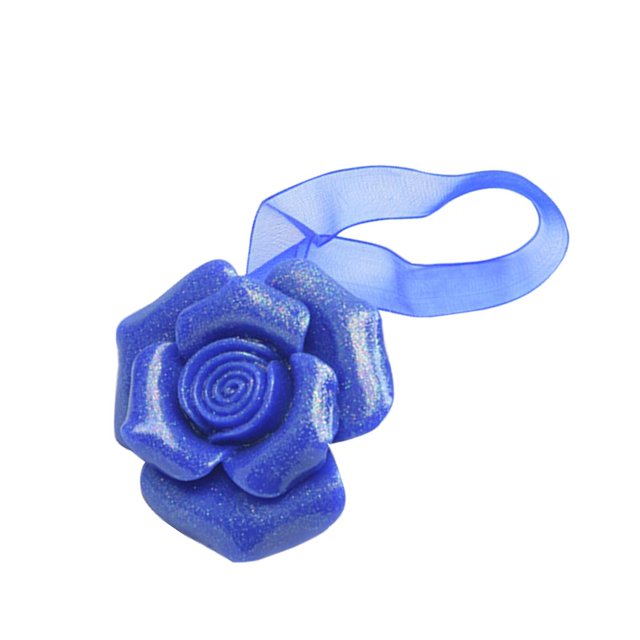 Cortina De Succión De Moda Tiebacks Flor Hebillas Holdbacks Dormitorio Sala De Cubiertas (14 Pulgadas De Longitud Total) Azul