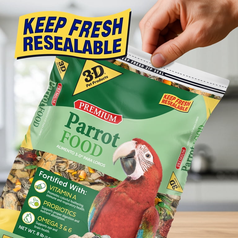3 pack) 3-D Pet Products Premium Parrot Bird Food Seeds, with