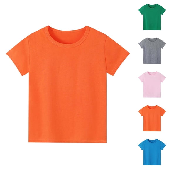 Short Sleeve T-Shirts for Children Gender Neutral Comfortable Tee Unisex Kids Shirts for Girls and Boys Basic Everyday Wear