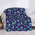 thumbnail image 3 of Honeii Skull daisy Gradient print throw blanket, crafted from cozy cotton flannel, offers versatile home decor as a bedding suitable for all seasons.-, 3 of 6