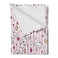 thumbnail image 2 of Cartoon Soft Flannel Fleece Blanket, Loveable Bunnies Numerous Facial Expressions Smiling Wink Sleeping Determined, Cozy Plush for Indoor and Outdoor Use, 60" x 80", Pink Baby Pink, by Ambesonne, 2 of 5