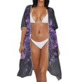 thumbnail image 3 of HELLHERO Polyester Swim Coverup for Summer Lightweight Free Size Summer Cardigan Skull and Rose Pattern, 3 of 6