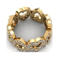thumbnail image 3 of Natural 1.45Ct Round Cut Diamond Alternating Heart Women's Anniversary Wedding Eternity Band Ring Solid 10k Yellow Gold H SI2, 3 of 3