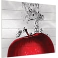 thumbnail image 2 of Trademark Fine Art Éclaboussure de Pomme Rouge par Roderick Stevens, Lamelles en Bois 18x22, Multicolore, 2 of 8