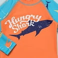 thumbnail image 6 of Zanarzt Boys Rash Guard Set Childrens Swimsuit Cartoon Swimsuit Set Children Toddler Boy Swim Set with Hat Orange,9-10 Years, 6 of 8
