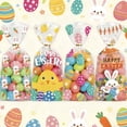 thumbnail image 6 of POLISE Spaces Easter Treat Bags Bulk 100 Ct, 10.6x4.9 Inch Cellophane Candy Bags with Ties, Festive Chick Rabbit & Egg Design for Holiday Party Favors, Gift Wrapping, and Spring Event Goodie Bags, 6 of 6