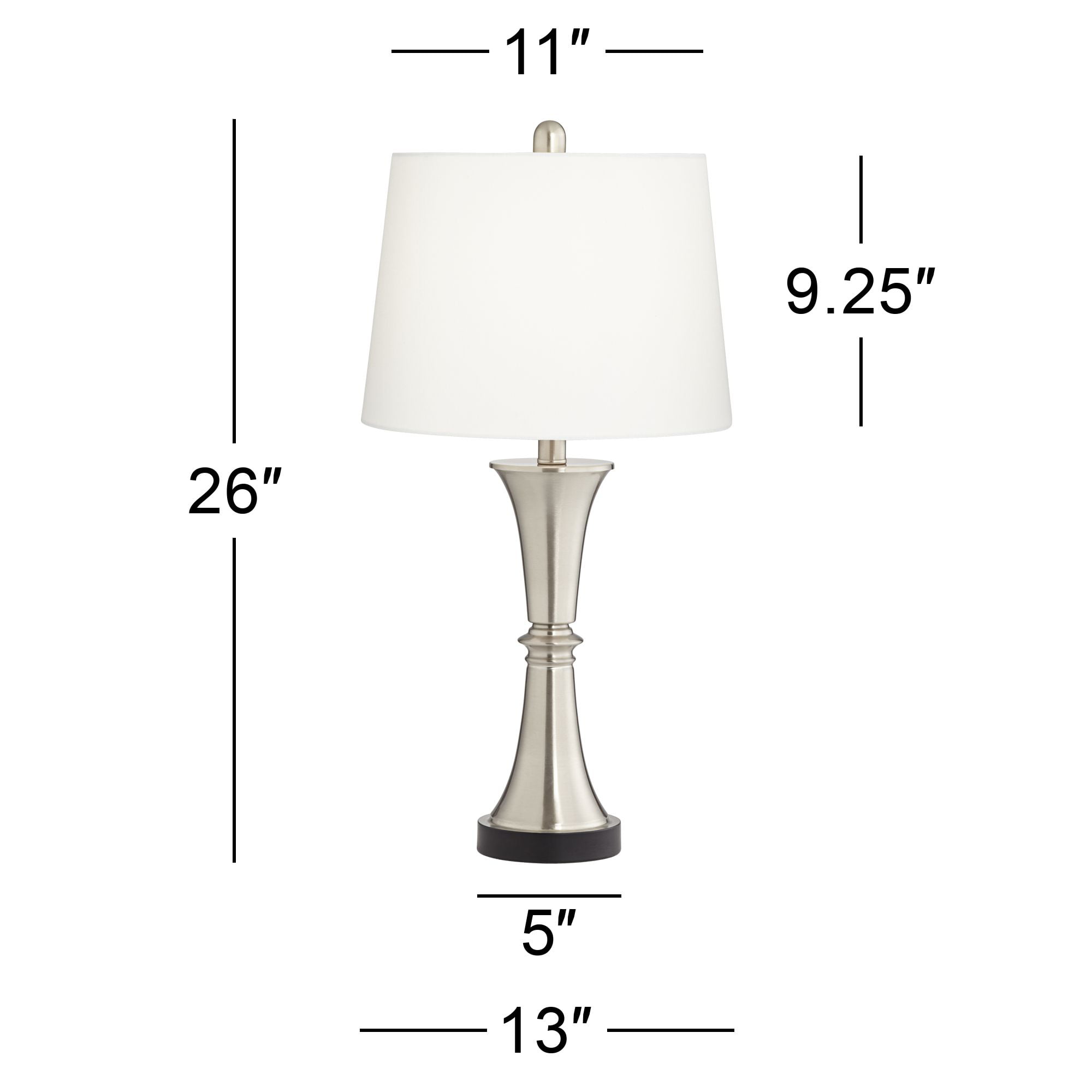 評判評判Medallion Lighting Corporation Truly Yours 26" Silver Table Lamp Set  With USB And Outlet (Set Of 2) 卓上ライト
