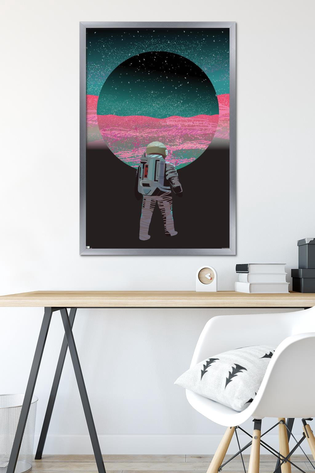 Abstract Astronaut Wall Poster, 22.375" x 34" Framed