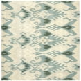 thumbnail image 6 of SAFAVIEH Ikat Emmeline Geometric Wool Area Rug, Beige/Slate, 6' x 6' Square, 6 of 10