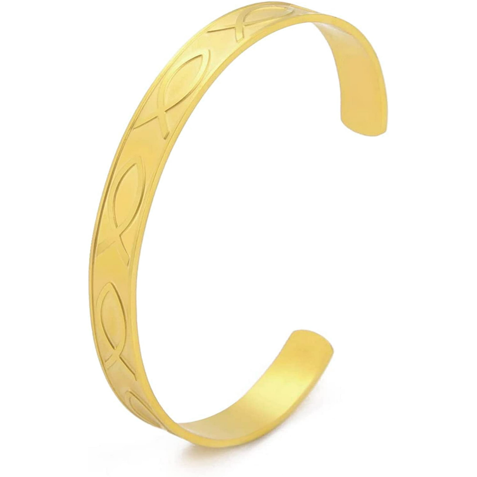 Jesus Bracelets Fish Ichthys Christian Symbol Bracelet Bangle Adjustable Bangles Stainless Steel Religious Jewelry Gifts for Women Men Valentine s Day Birthday Mother s Day YH Walmart
