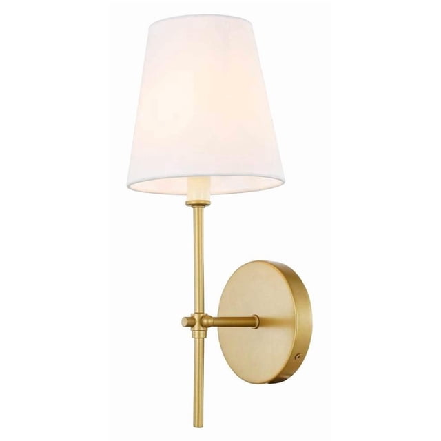 Aplique de Pared Geakv Mel 1 Luz Latón con Pantalla de Tela Blanca
