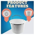 thumbnail image 6 of Pool Skimmer Basket for Inground Pool Compatible with U-3 Skimmer Basket and Hayward SP1070 Pool Basket | Built-in Brass Weight | 316 Stainless Steel Handle & Convenient Rubber Grip, 6 of 7