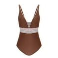 thumbnail image 5 of Traje de baño de bikini de verano para mujer, de color liso, con cojín en el pecho y sin soporte de acero, sin espalda, con tirantes, de nailon., 5 of 5