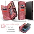 thumbnail image 4 of Wallet Case Compatible with Samsung Galaxy S22 2 in 1 Leather Zipper Detachable Magnetic Phone Case with 10 Card Slots Clutch Purse Cover Samsung Galaxy S22 Premium PU Case Red, 4 of 12