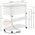thumbnail image 2 of Aheaplus Mobile 4-Level Height Adjustable CPU Tower Stand with Wheels & Power Strips - 24" White Carbon Fiber Under-Desk Holder, 2 of 8