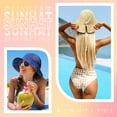 thumbnail image 5 of Sun Hat Foldable Wide Brim Summer Beach Hat UV Protection Straw Hat with Bowknot for Women Girls, 5 of 6