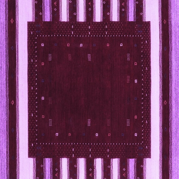 Ahgly Company Indoor Square Abstract Purple Contemporary Area Rugs, 7' Square