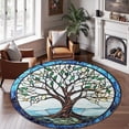 thumbnail image 2 of Round Area Rug, Tree Of Life7 Non-Slip Floor Mat, Soft Washable Carpet for Living Room Bedroom Decor 71 Inch, 2 of 6