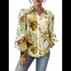 thumbnail image 3 of Camisas de Estilo Bohemio con Cuello en V, Botones y Mangas Largas con Estampado Floral para Mujer, para Otoño. Verde Amarillo S, 3 of 10