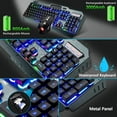 thumbnail image 4 of Wireless gaming Keyboard and Mouse,Rainbow Backlit Rechargeable Keyboard Mouse with 3800mAh Battery Metal Panel,Removable Hand Rest Mechanical Feel Keyboard and 7 Color Gaming Mute Mouse for PC Gamers, 4 of 5