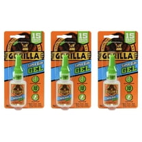 Gorilla Super Glue Gel, 15 Gram, Clear, 3 Pack