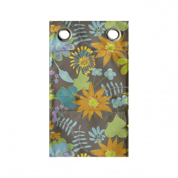 Floral Hanging Pocket Organizer, Flowers Colorful Spring Blossoms Tropical Retro Look Pattern, Printed Polyester Storage Bag with Pockets, 9" x 27", Taupe Pale Orange